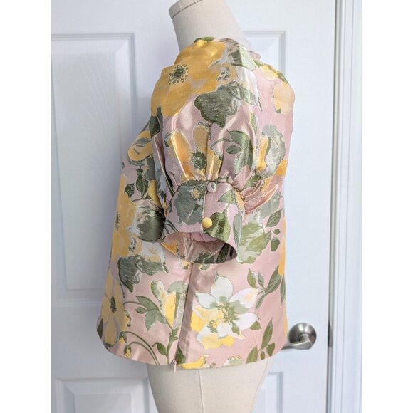 NWT Tuckernuck Pomander Place Lotus Thea Jacquard Floral Puff Sleeve Blouse Sz M - Picture 5 of 11